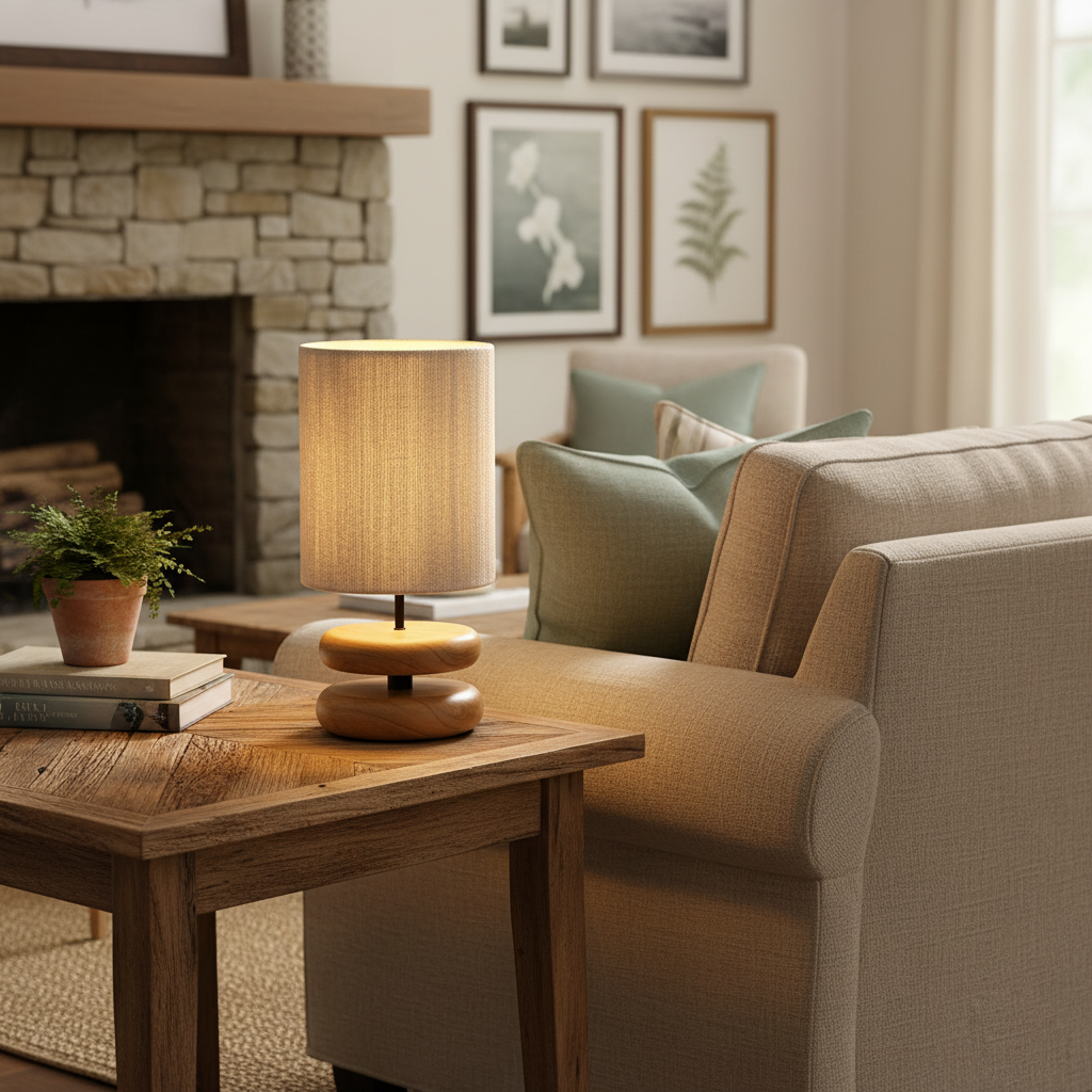 Wooden Modern Bedroom Table Lamp – detail 6