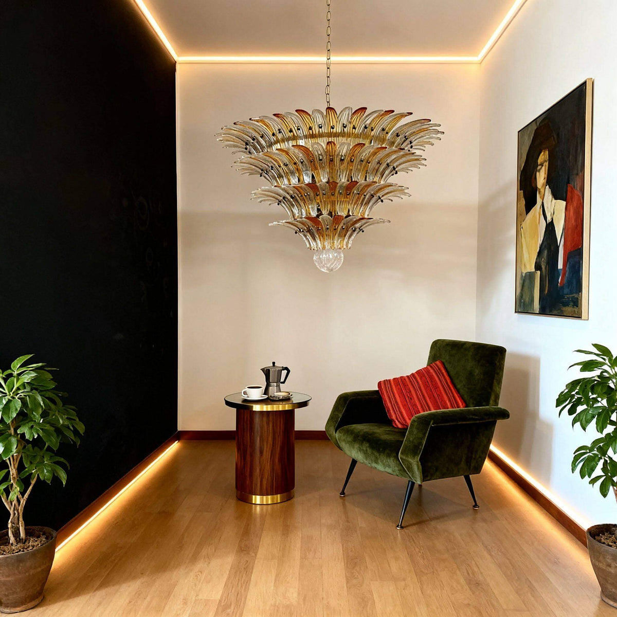 Lampadario a palmetta Solilola