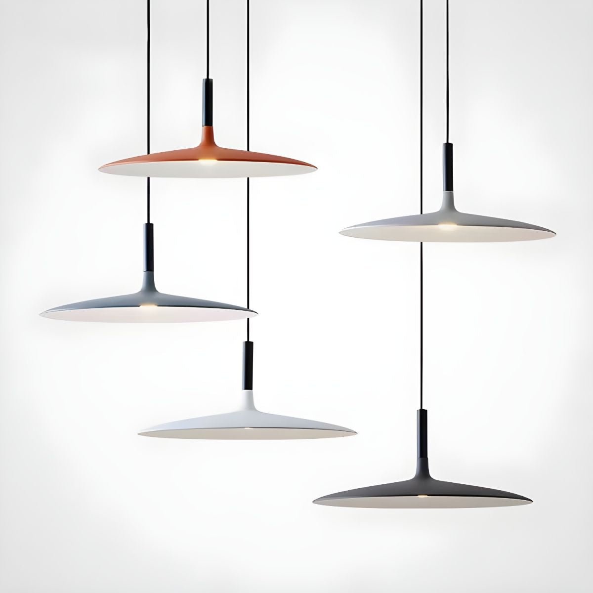 Larkin White Saucer Pendant Light – detail 4