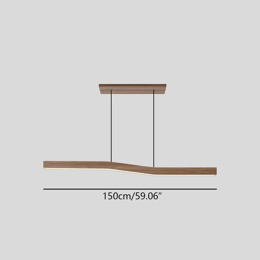 Lampada a sospensione in legno Lowave