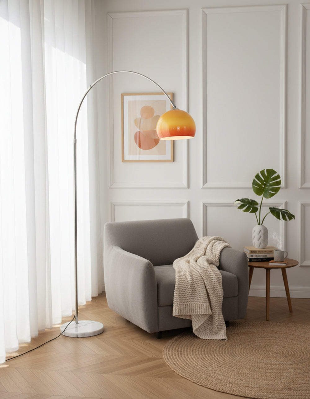 Lampada da terra curva Rovelave