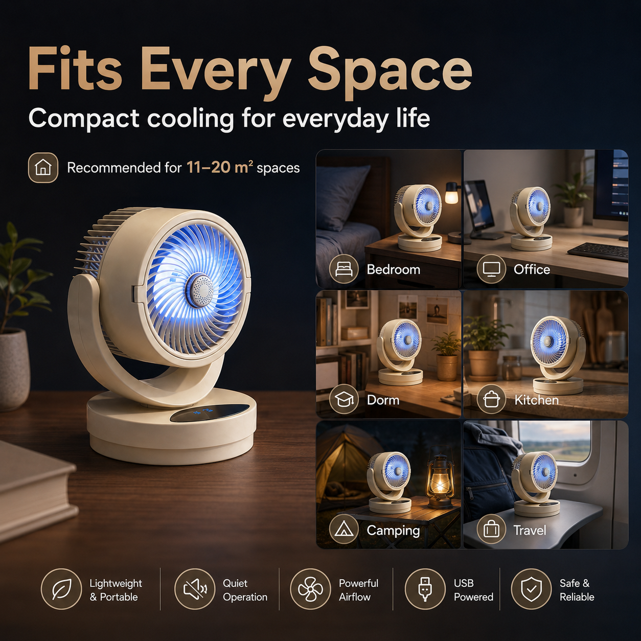 Ventilatore da tavolo da esterno Alelera