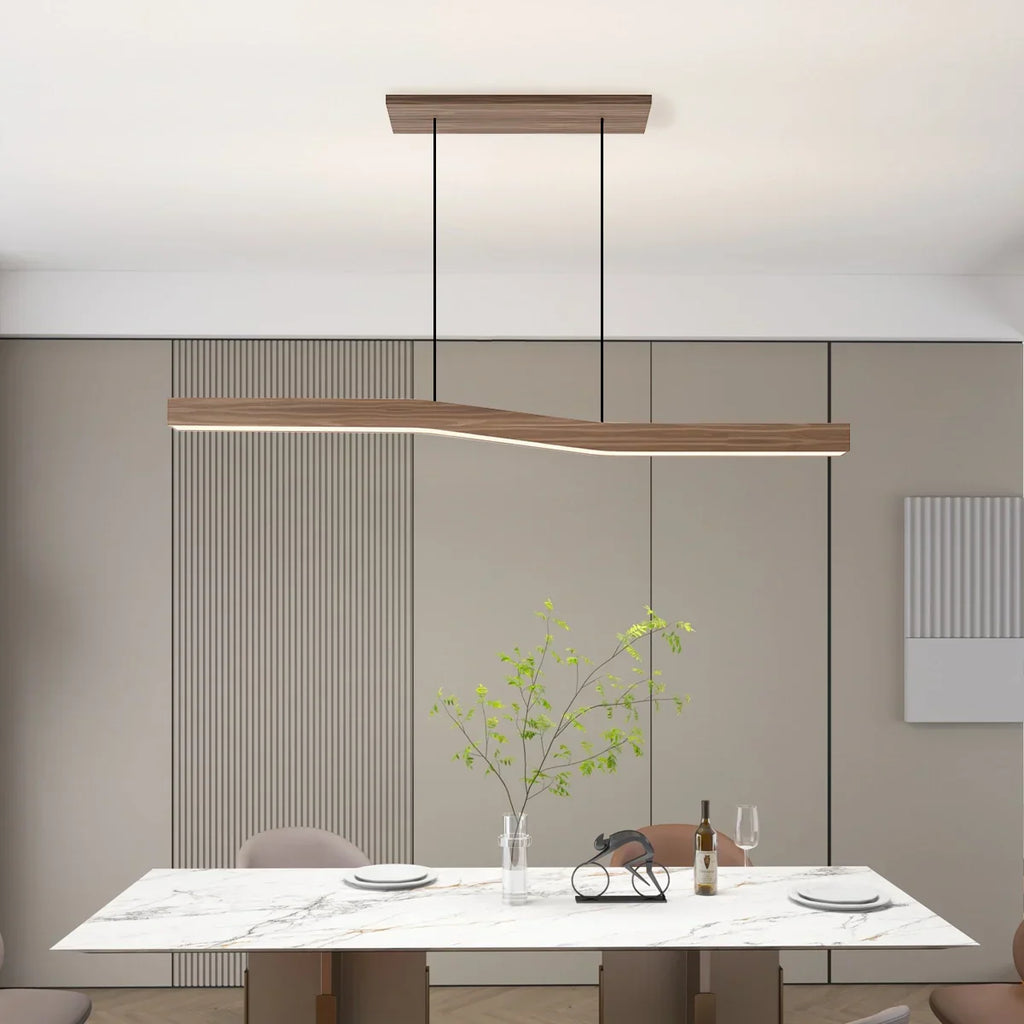 Lampada a sospensione in legno Lowave
