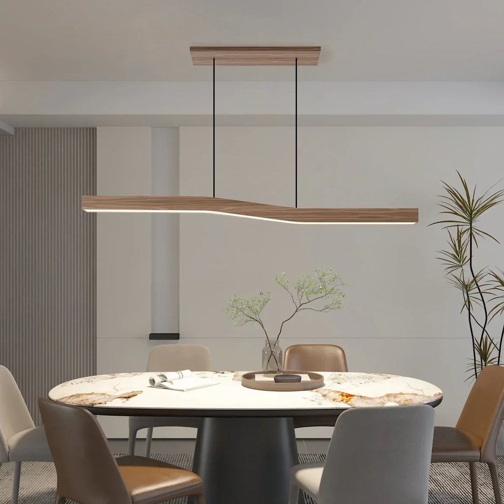 Lampada a sospensione in legno Lowave