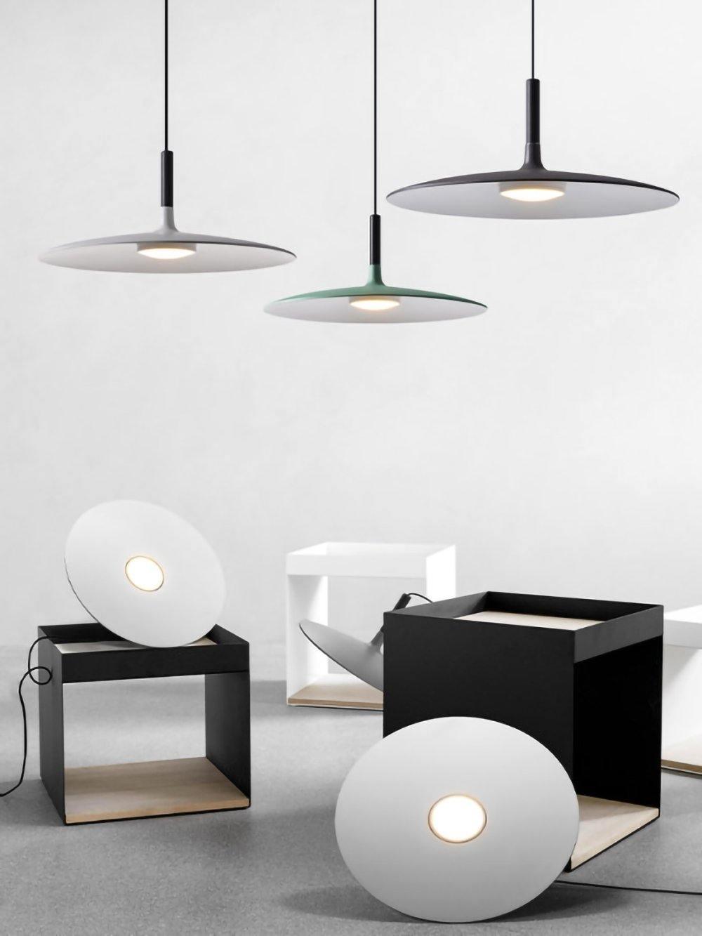 Larkin White Saucer Pendant Light – detail 30