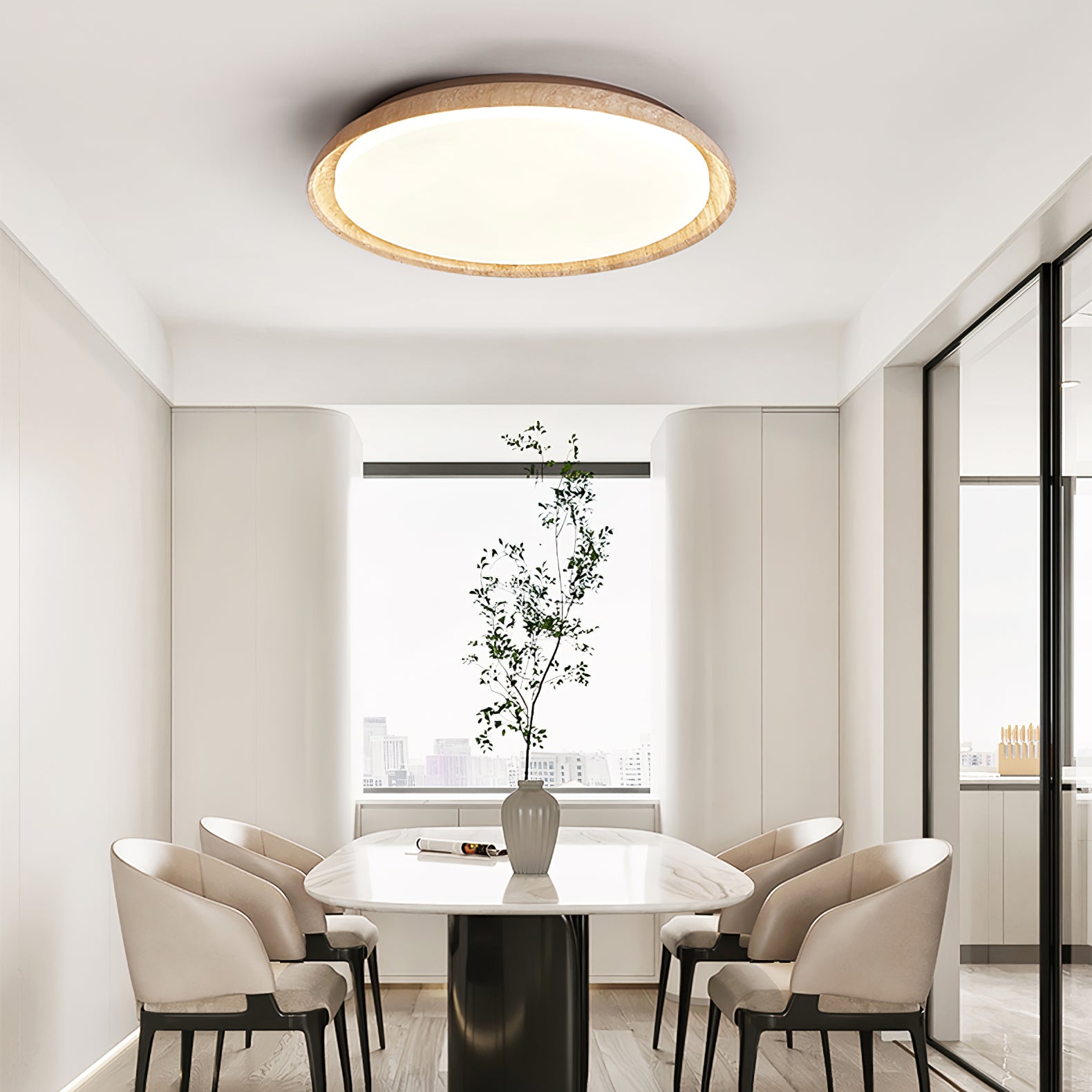 Lampada da soffitto in travertino Lozzera