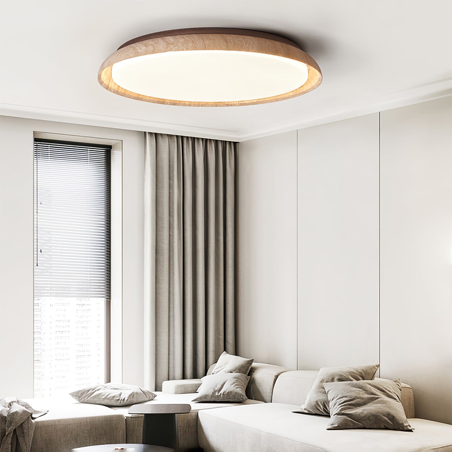 Lampada da soffitto in travertino Lozzera