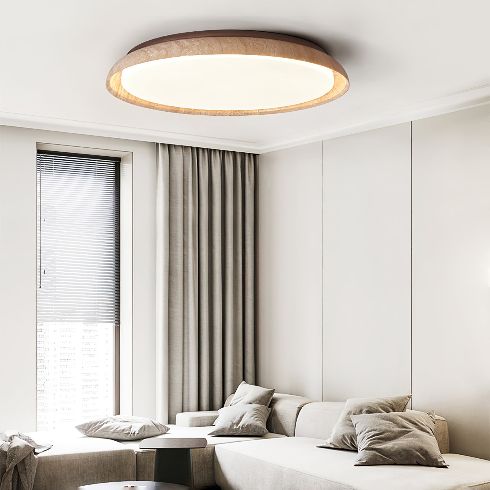 Lampada da soffitto in travertino Lozzera