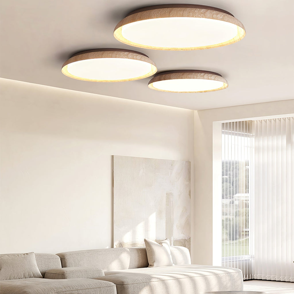 Lampada da soffitto in travertino Lozzera