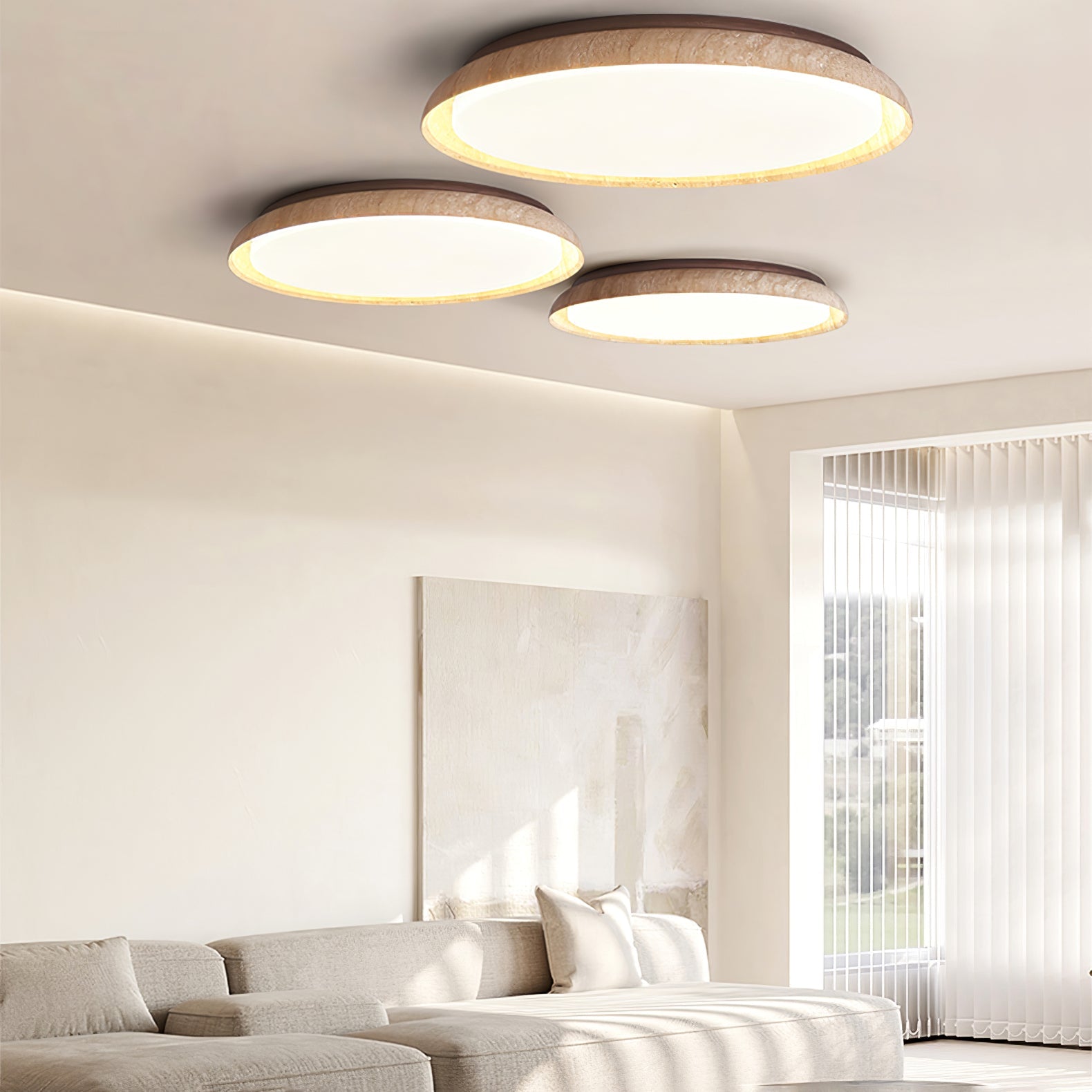 Lampada da soffitto in travertino Lozzera