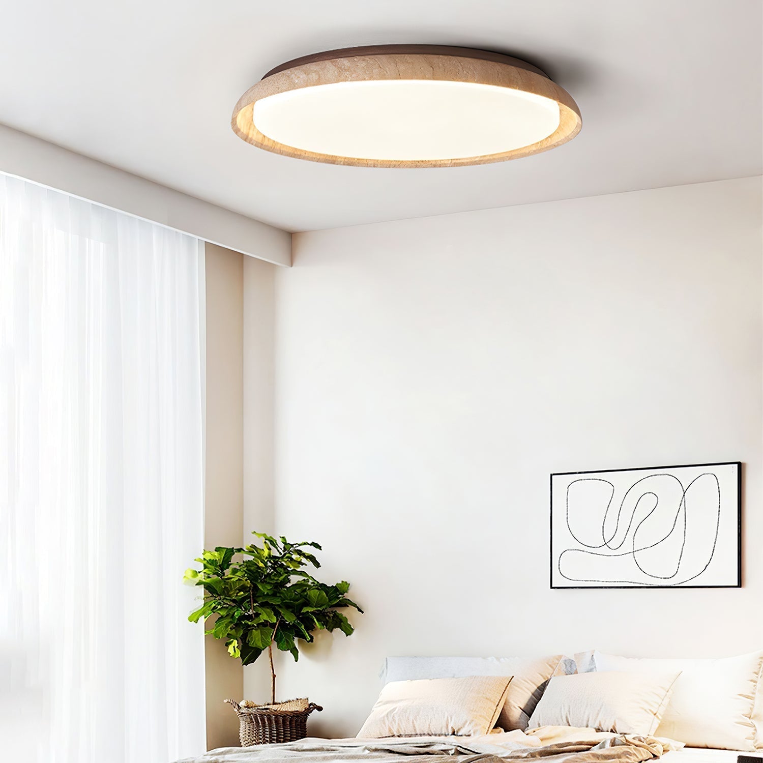 Lampada da soffitto in travertino Lozzera