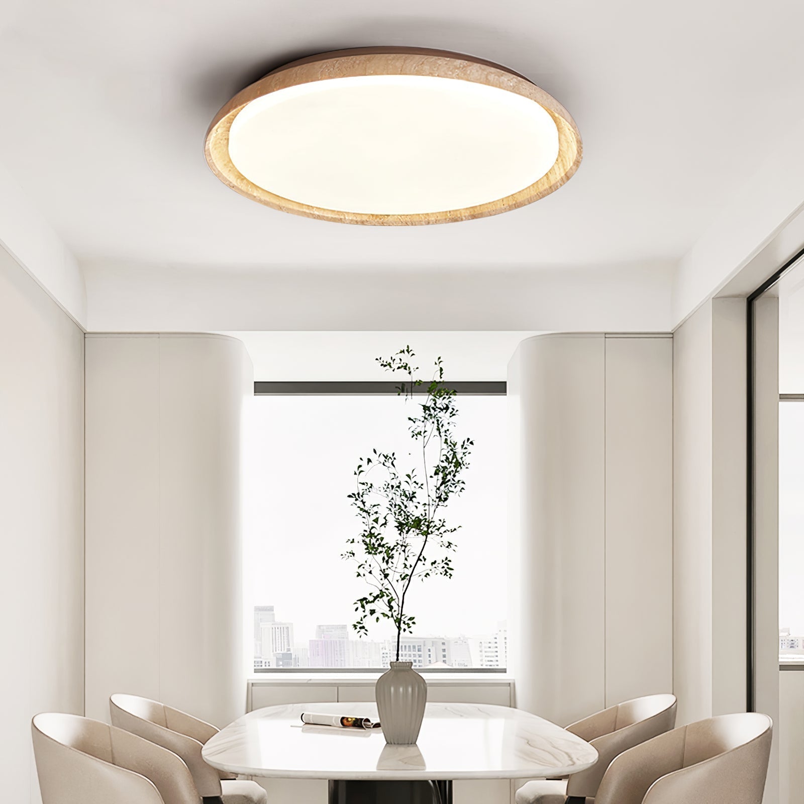 Lampada da soffitto in travertino Lozzera