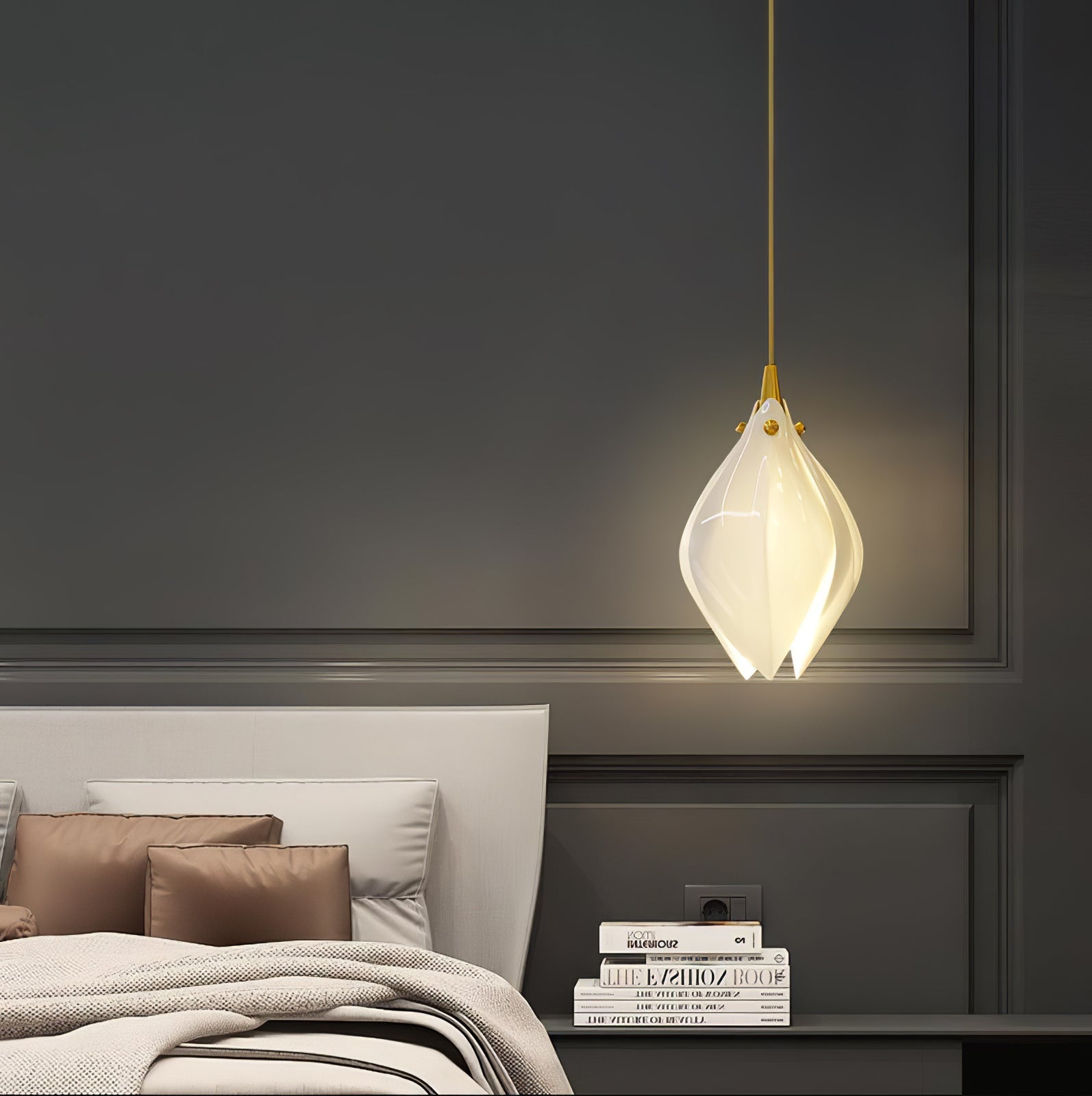 Lampada a sospensione floreale Fenoriano