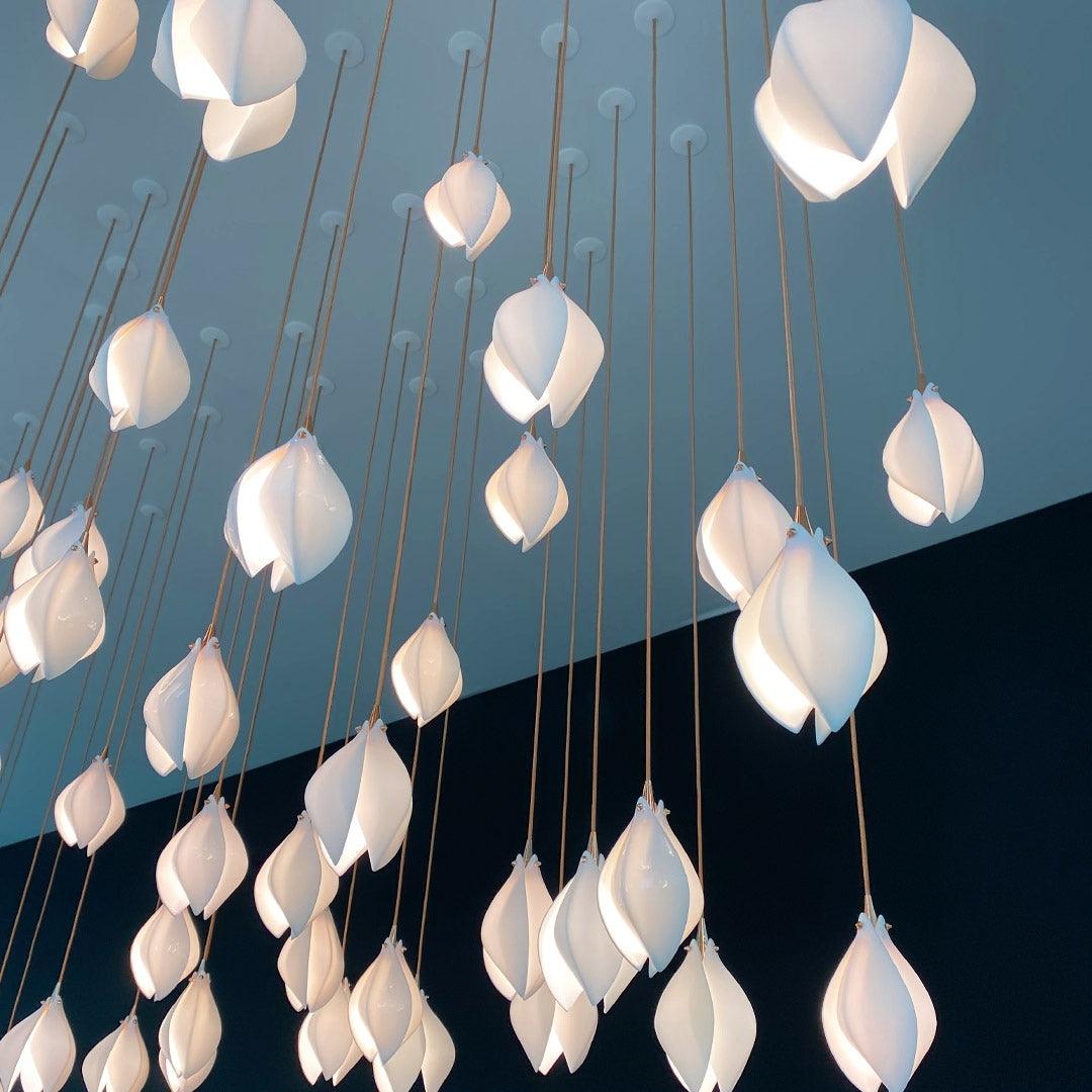 Lampada a sospensione floreale Fenoriano