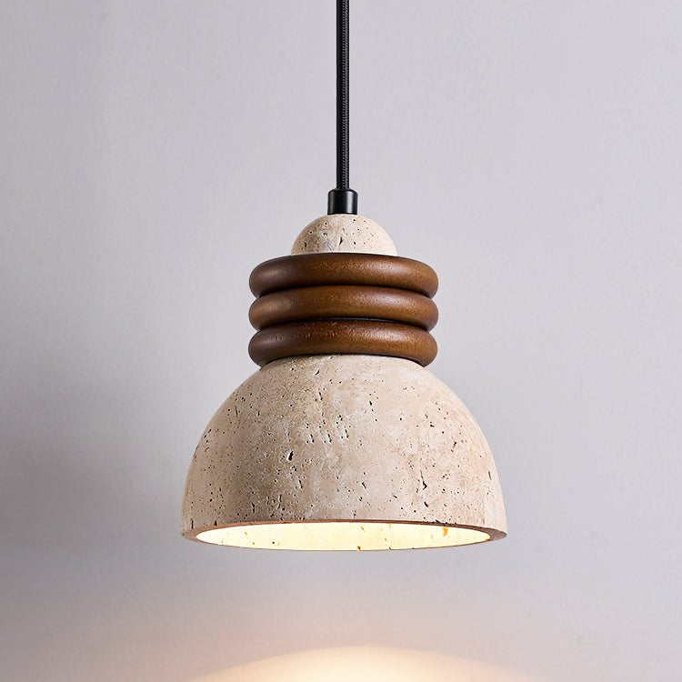 Lampada a sospensione in travertino Ferozi