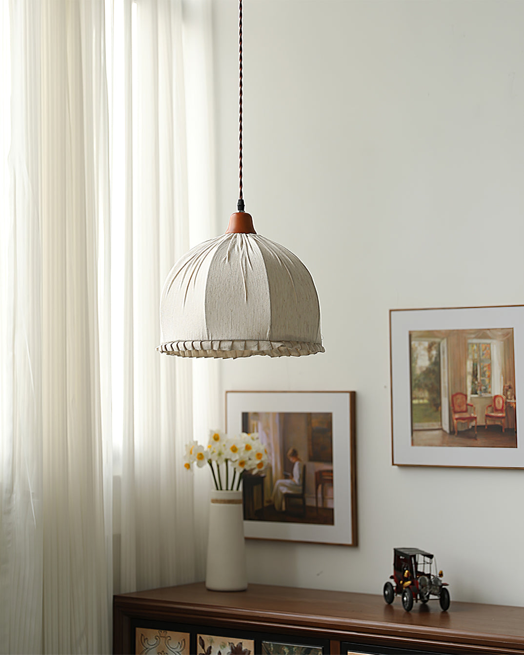Lampada a sospensione rotonda Silenre