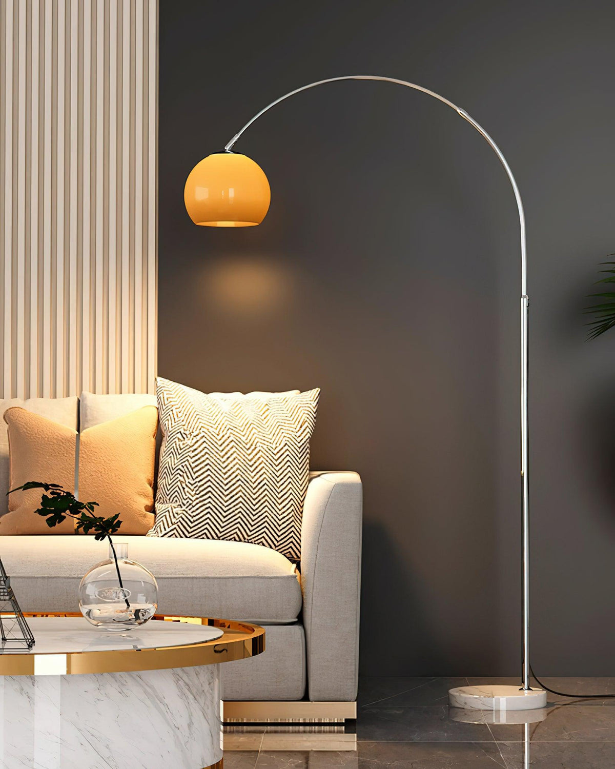 Lampada da terra curva Rovelave
