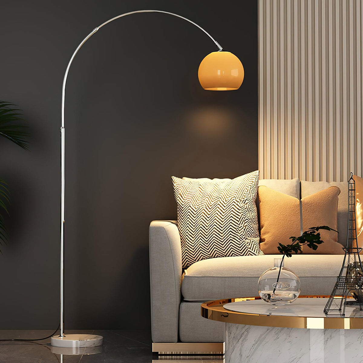 Lampada da terra curva Rovelave
