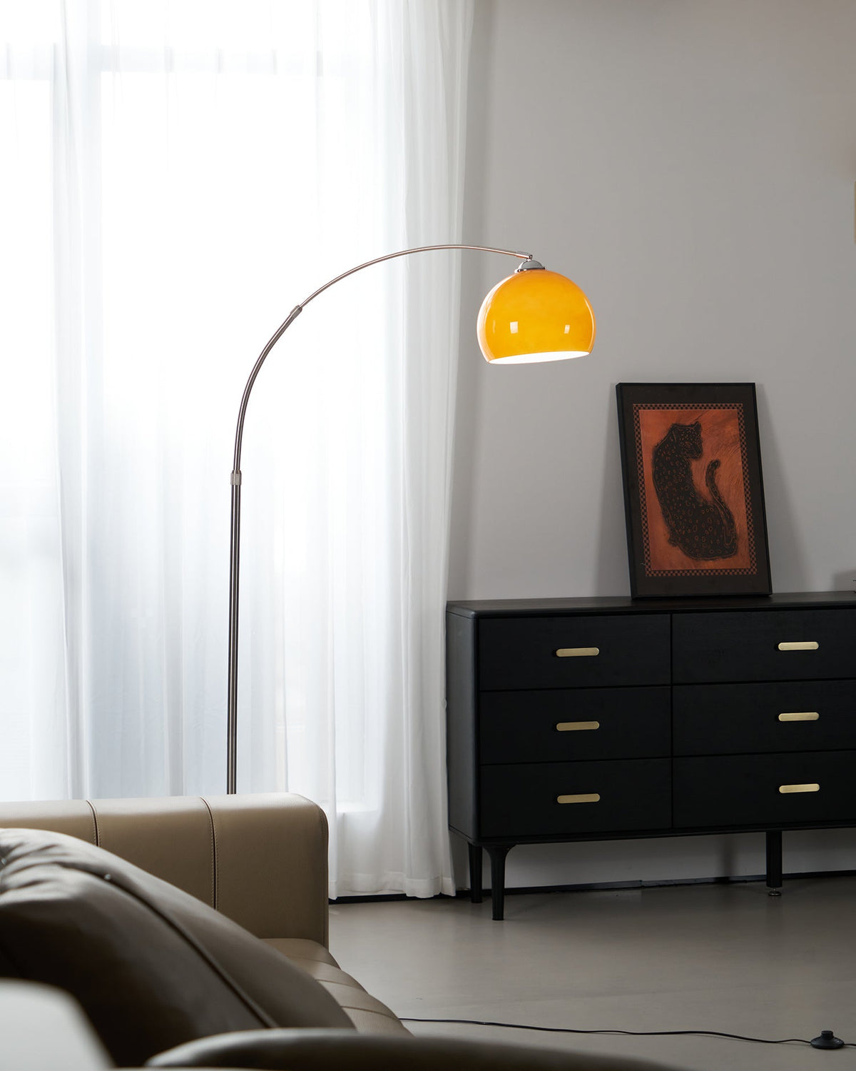 Lampada da terra curva Rovelave