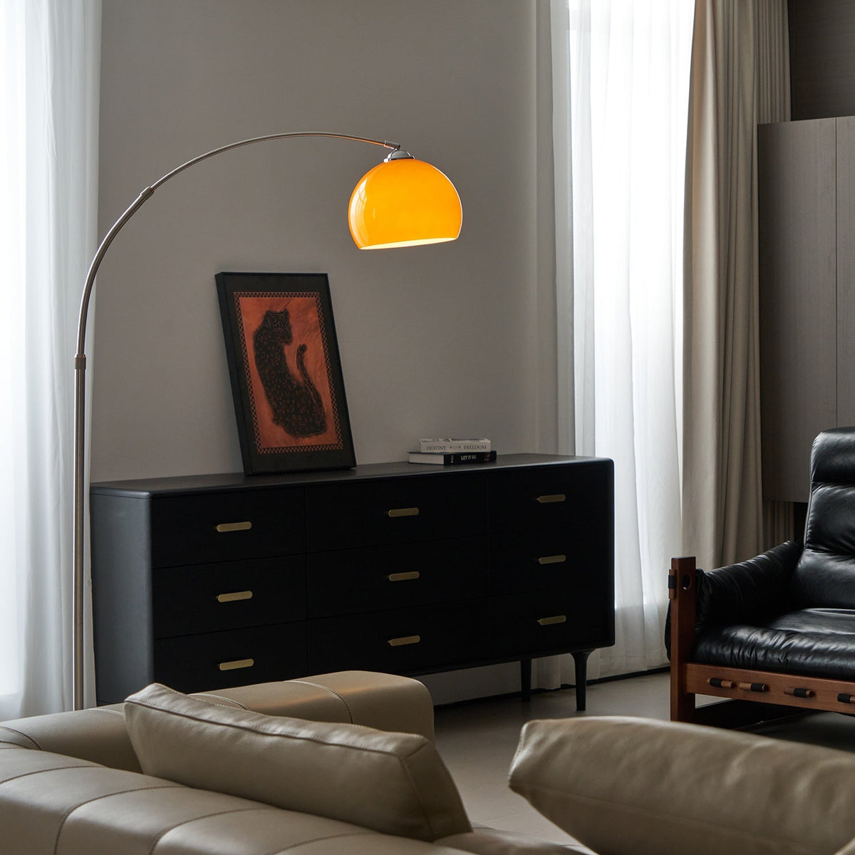 Lampada da terra curva Rovelave