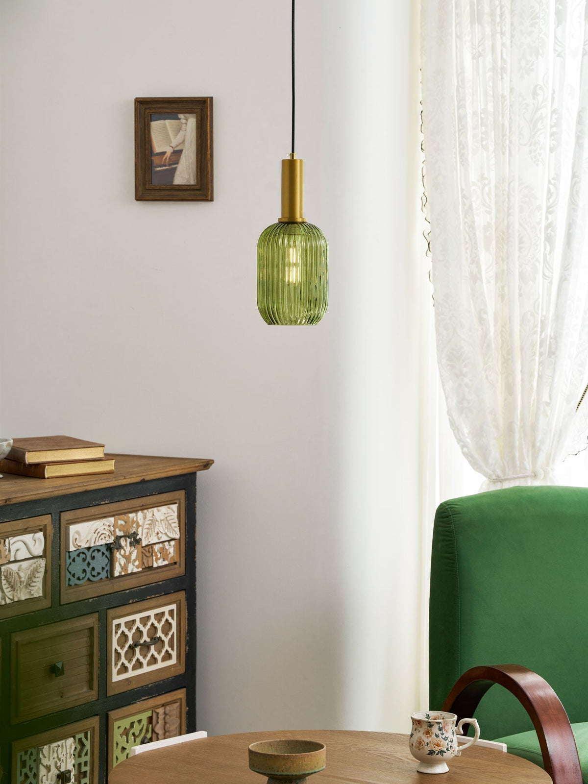 Lampada a sospensione scanalata Raettama