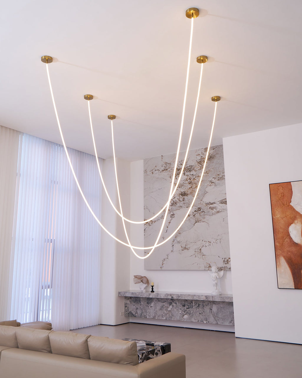 Lampada a sospensione flessibile Nelanoa