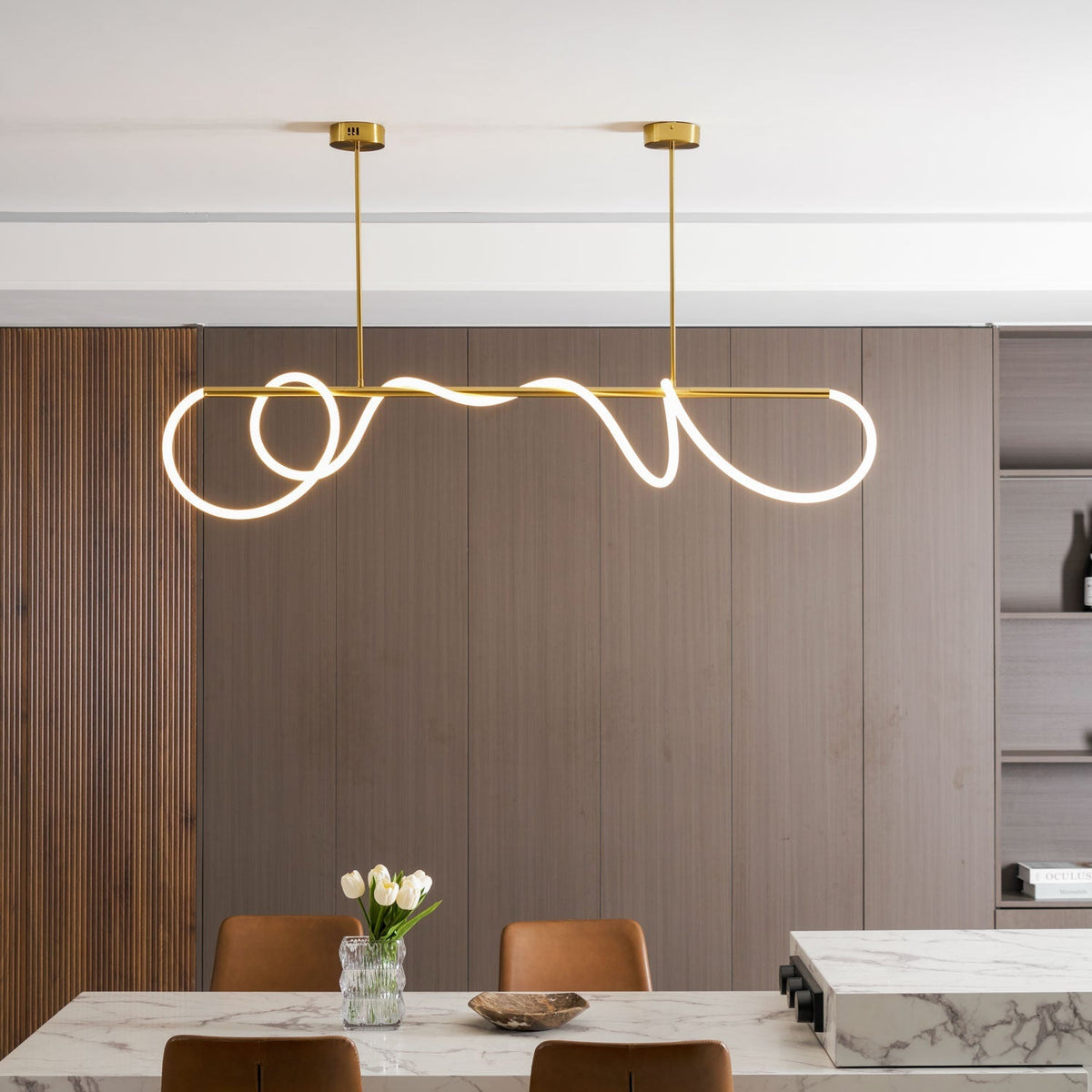 Flexible Linear Curve Chandelier - Vakkerlight
