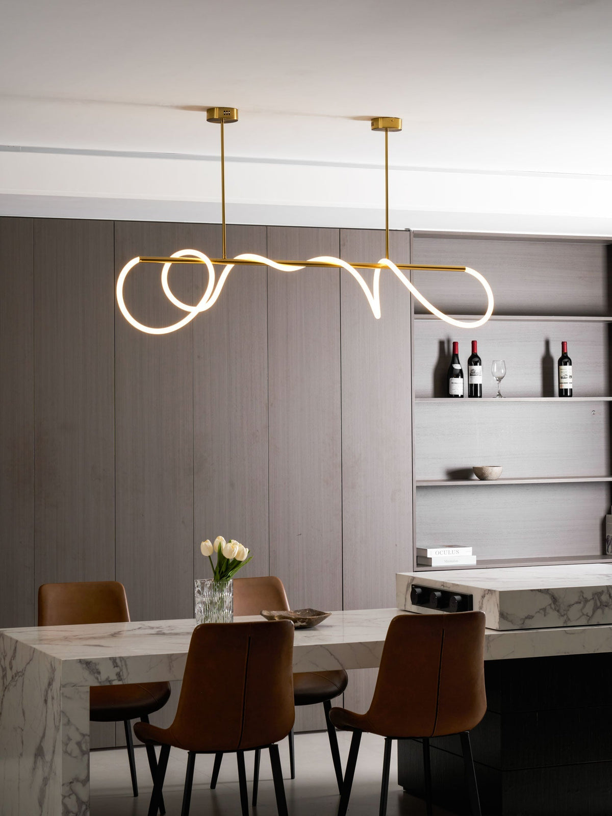 Serpentine Glow Gold Chandelier – detail 17