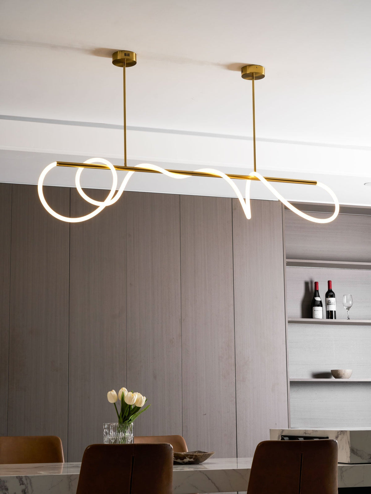Serpentine Glow Gold Chandelier – detail 18