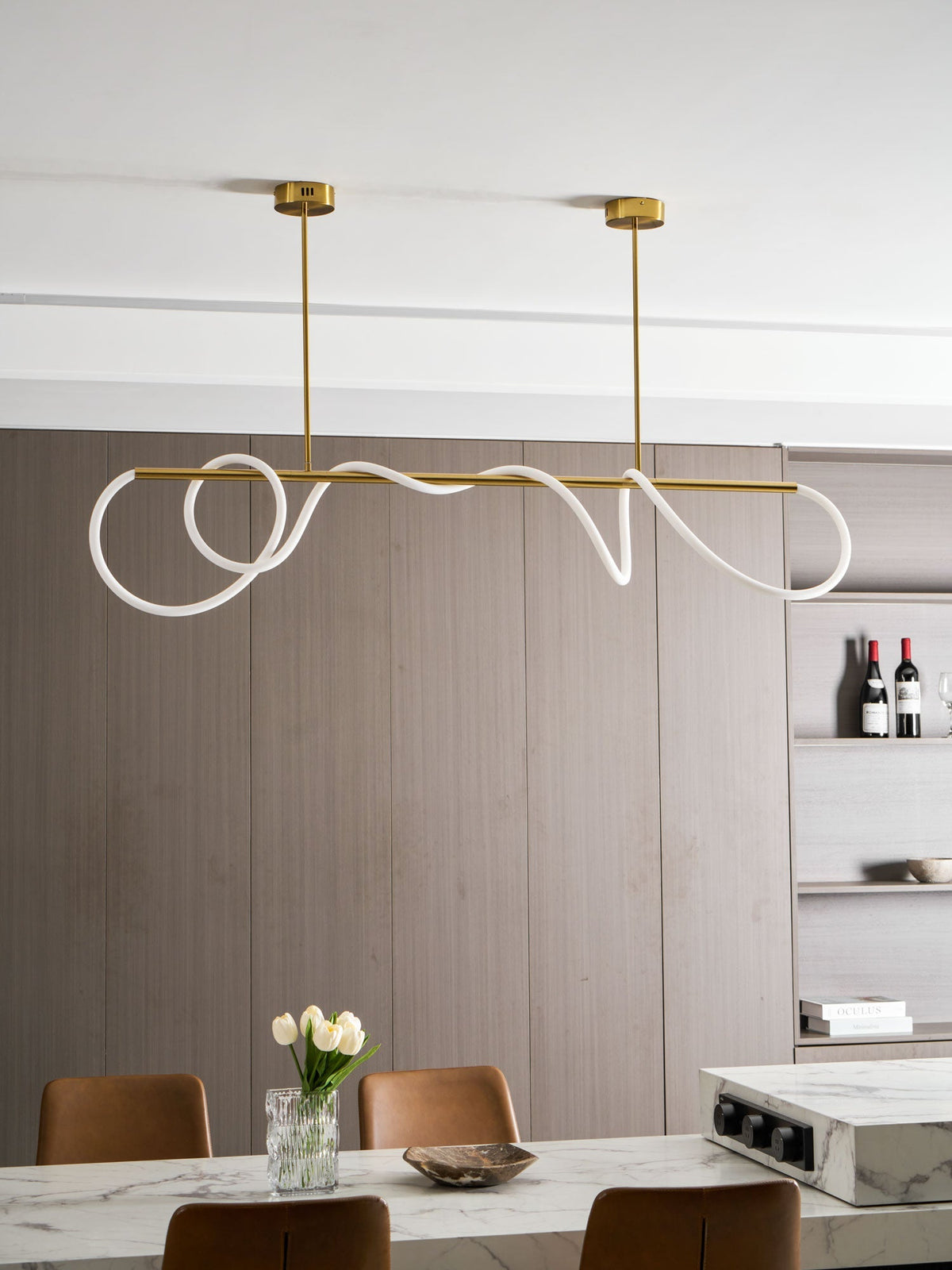 Flexible Linear Curve Chandelier - Vakkerlight