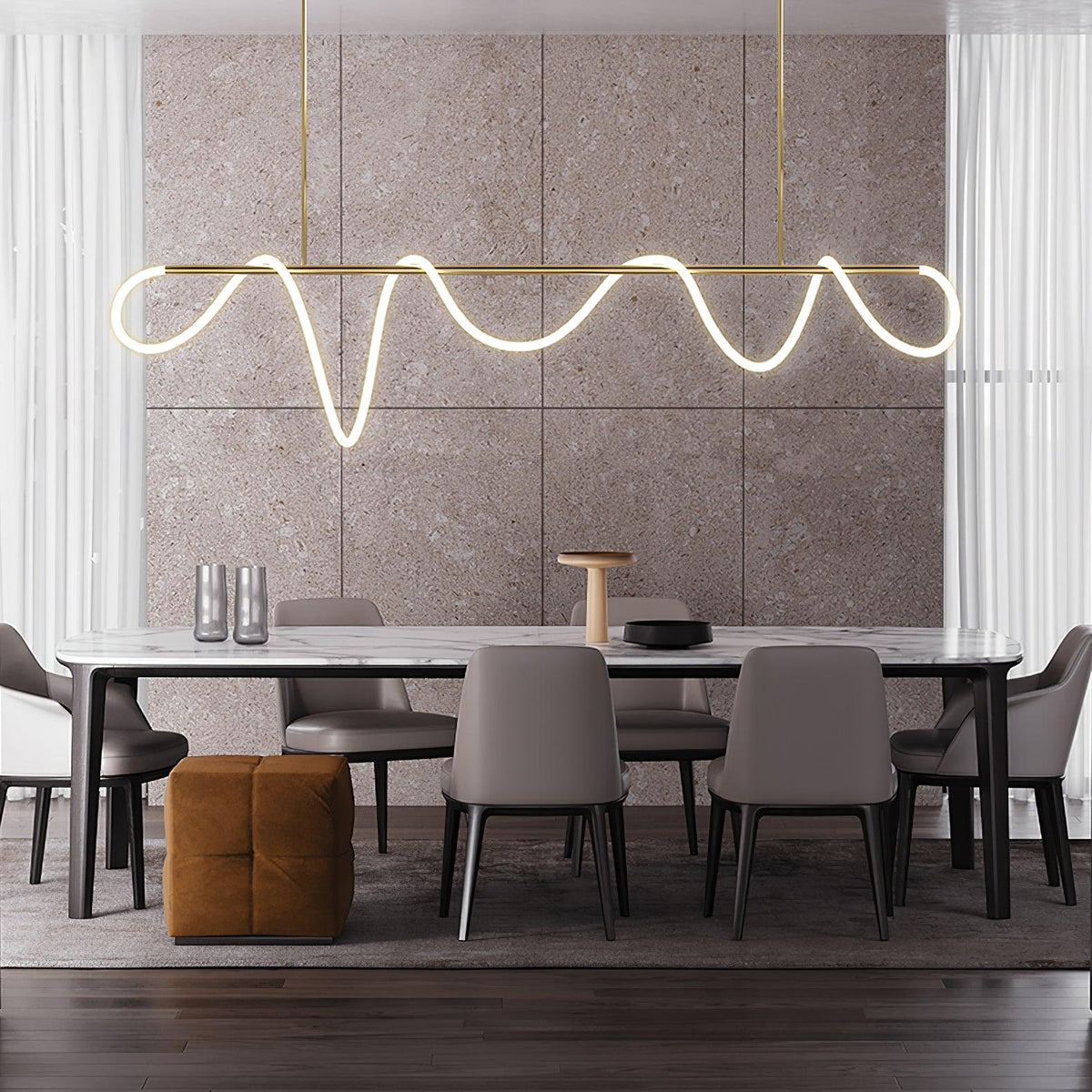 Flexible Linear Curve Chandelier – detail 5