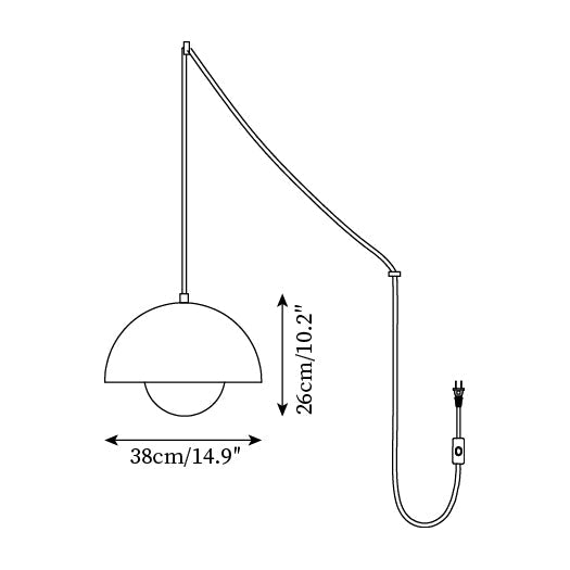 Lampada a sospensione con spina Nelelella
