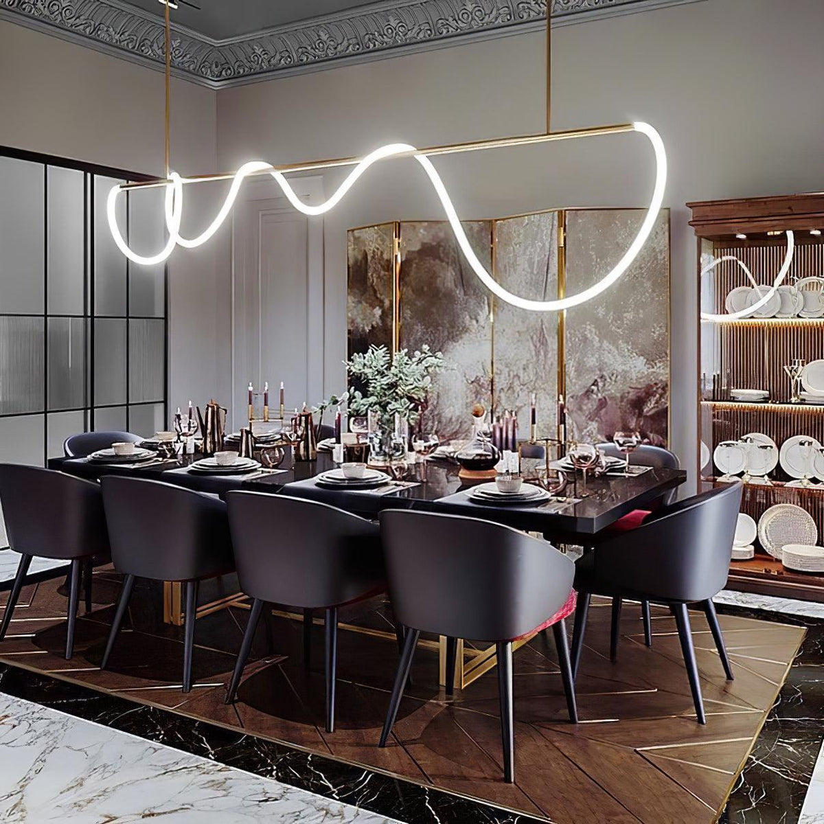 Flexible Linear Curve Chandelier – detail 8