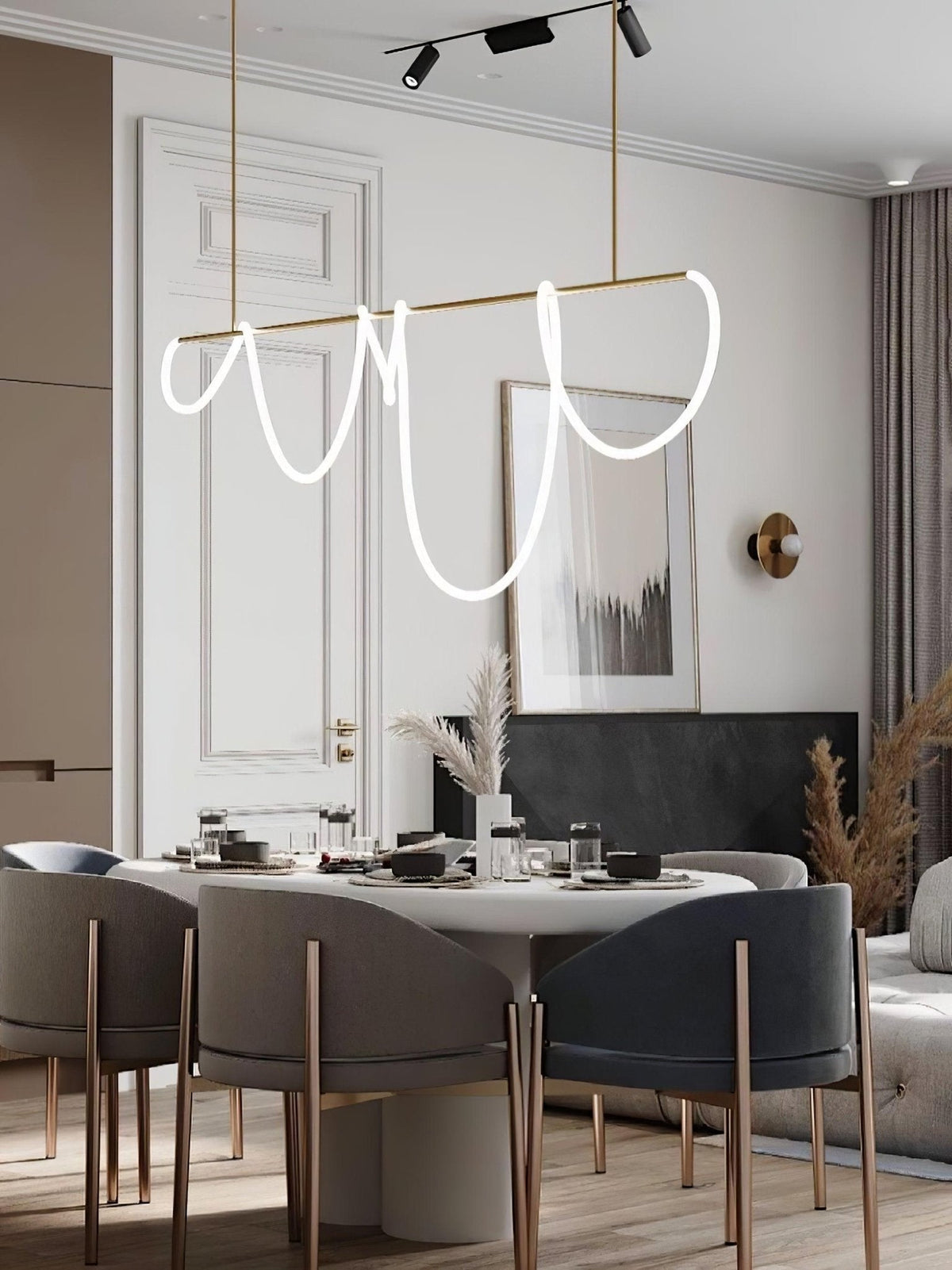Flexible Linear Curve Chandelier – detail 22