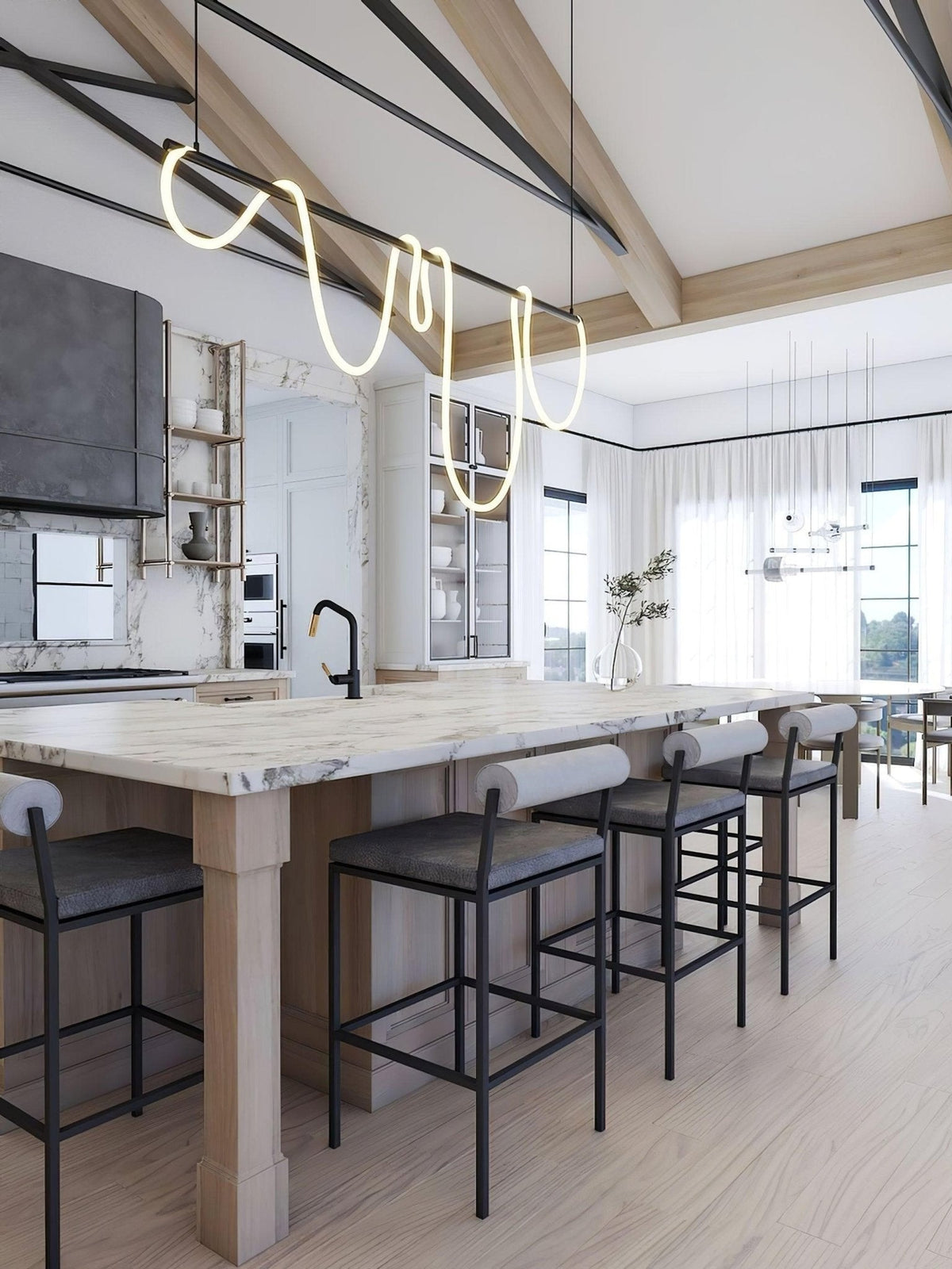 Flexible Linear Curve Chandelier – detail 31