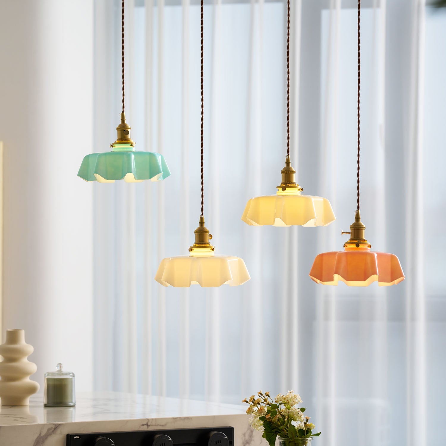 Lampada a sospensione vintage Ameliro