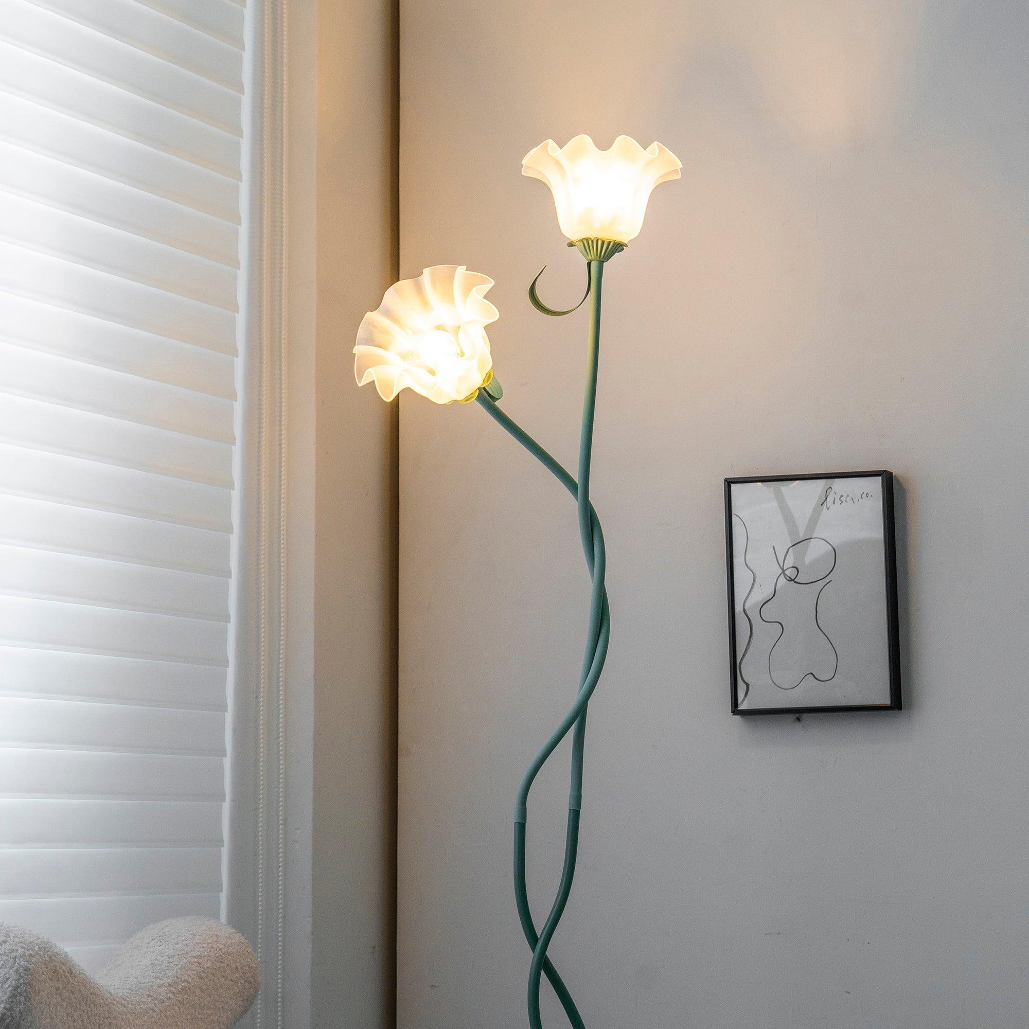 Lampada da terra floreale Roina
