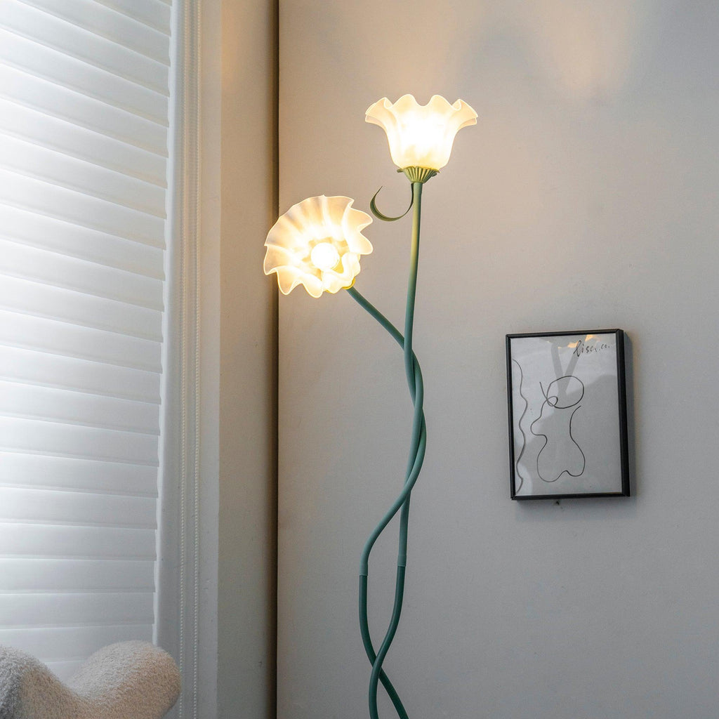 Lampada da terra floreale Roina
