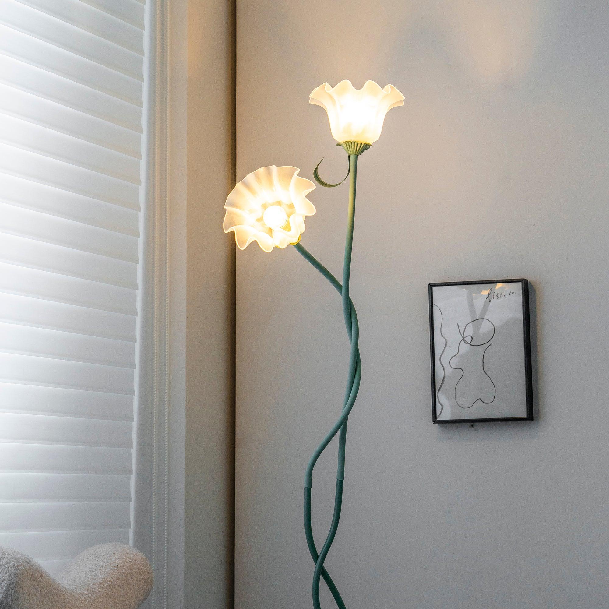 Lampada da terra floreale Roina