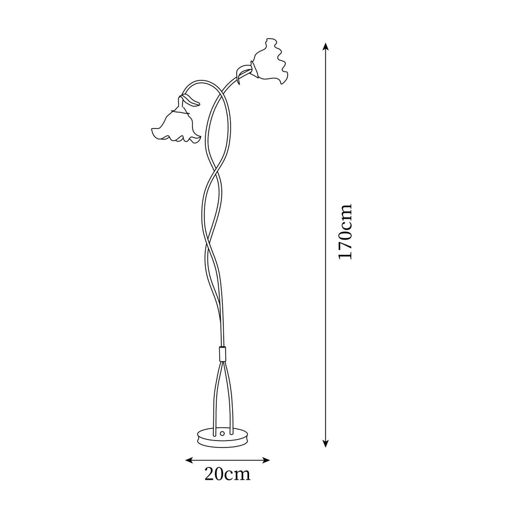 Lampada da terra floreale Roina
