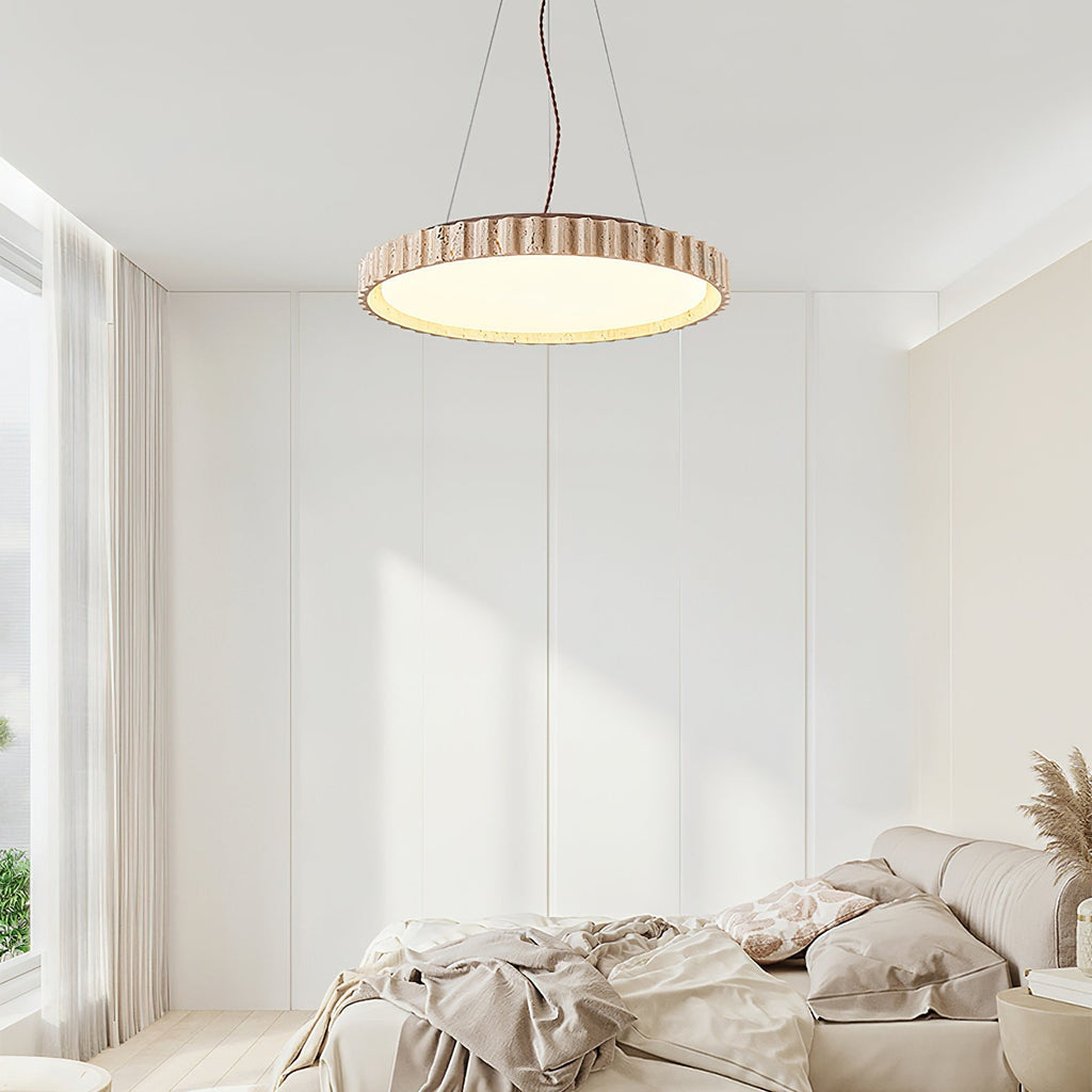 Lampada a sospensione Somenzi in travertino