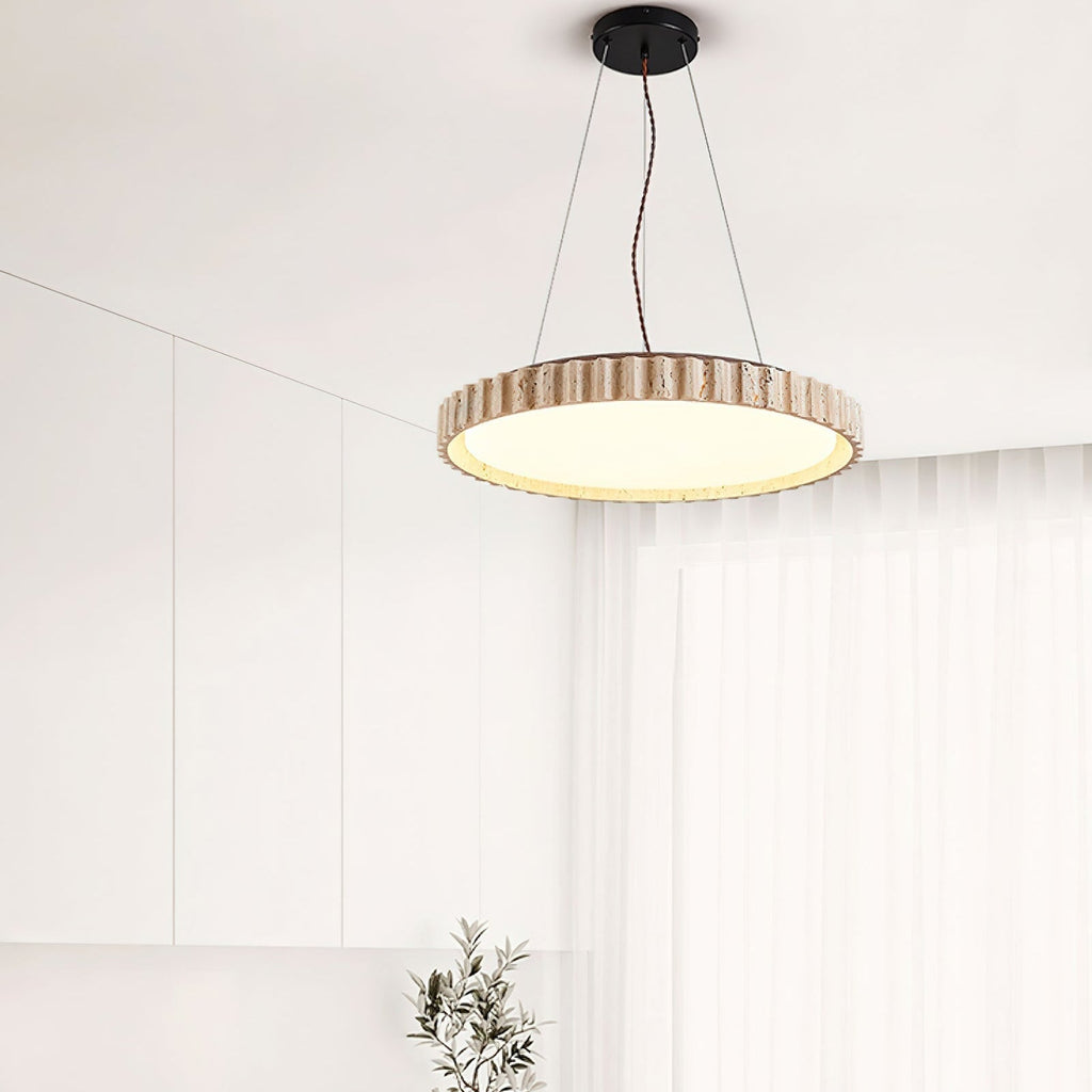 Lampada a sospensione Somenzi in travertino