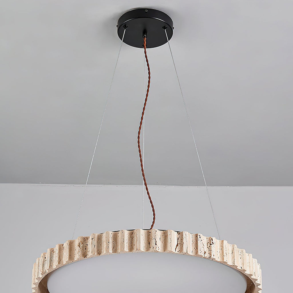 Lampada a sospensione Somenzi in travertino