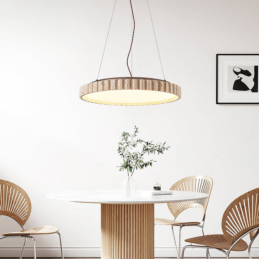 Lampada a sospensione Somenzi in travertino