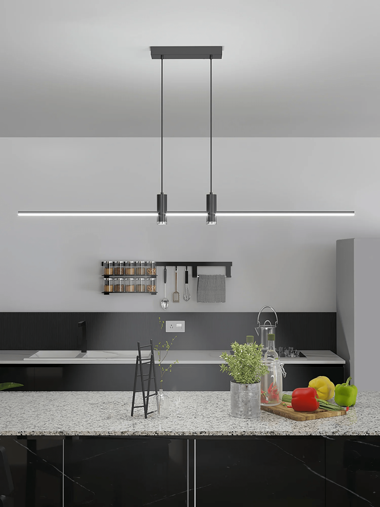 Lampada a sospensione lineare Chiisali