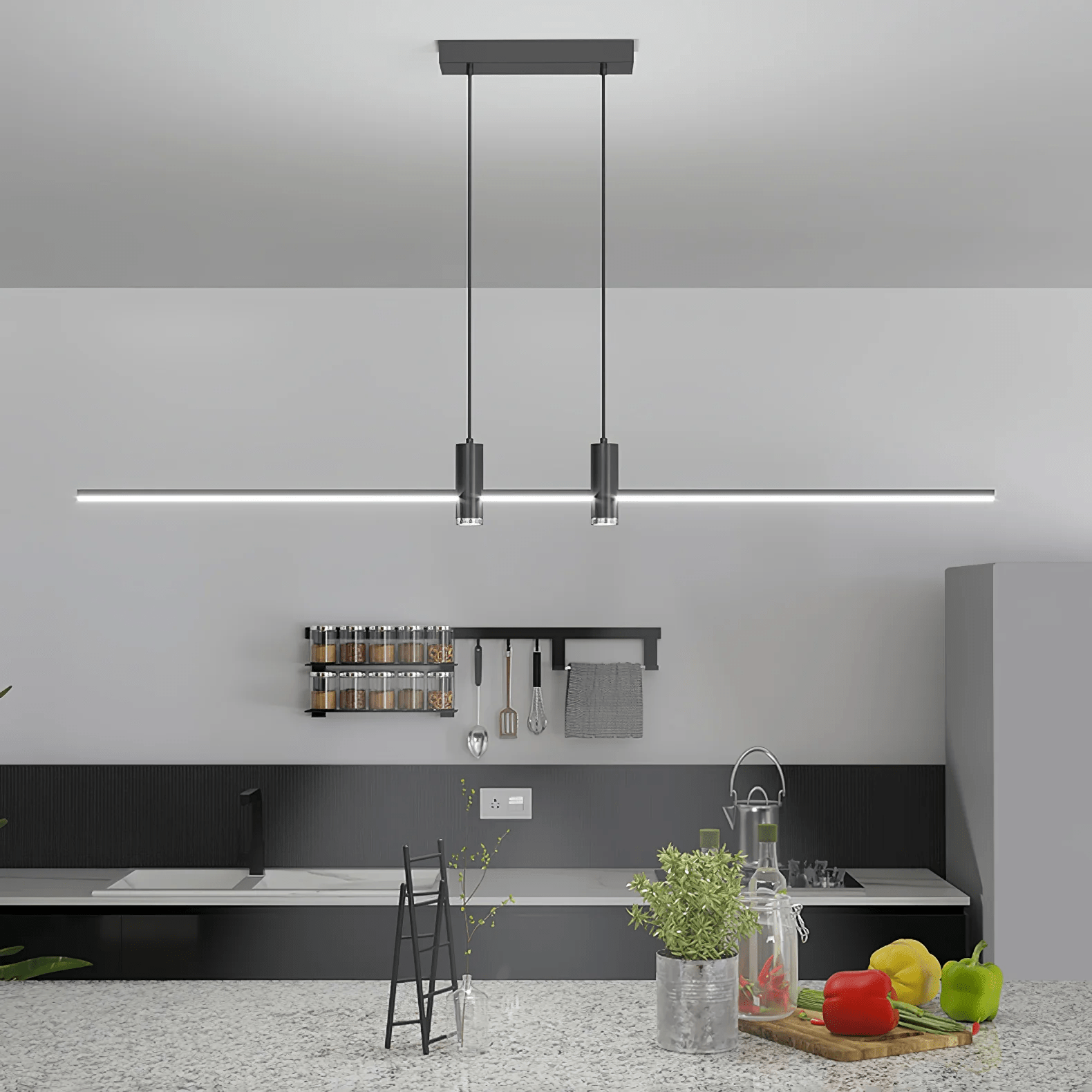 Lampada a sospensione lineare Chiisali