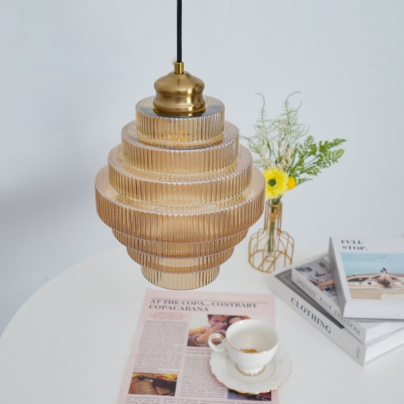 Lampada a sospensione scanalata Loeri