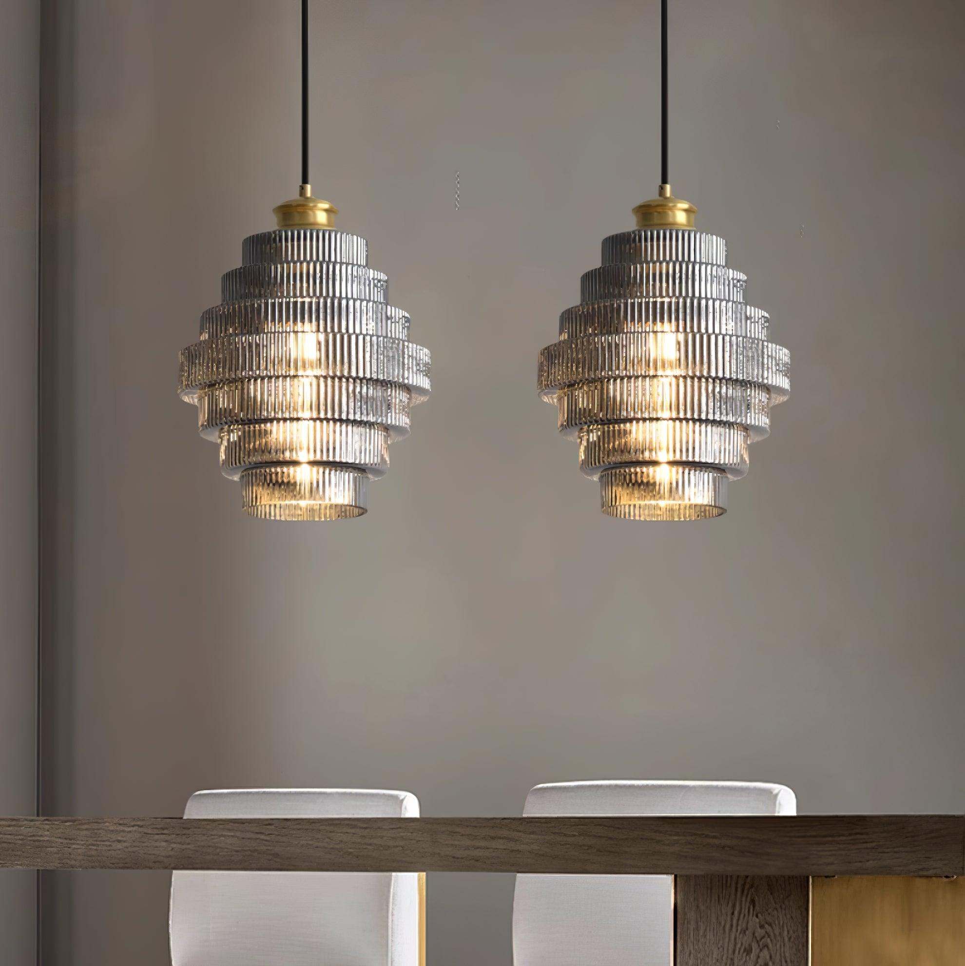 Lampada a sospensione scanalata Loeri