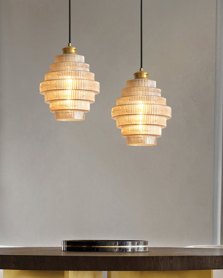 Lampada a sospensione scanalata Braua