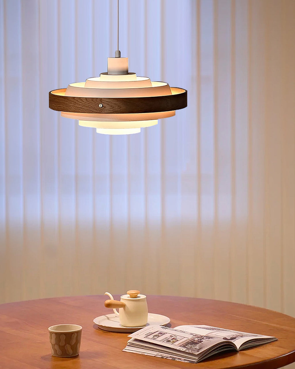Lampada a sospensione rotonda Rino